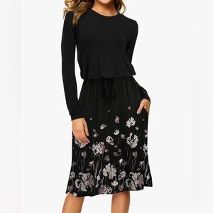 Simier Fariry Women Knit Work Casual Pocket Knee Length dress  NWT‎ Large